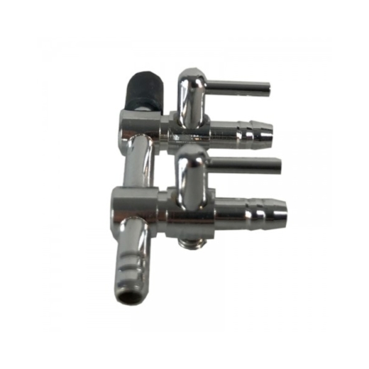 Aqua Nova NV-S2 Metall-Luftventil mit zwei Ausgängen zur Regulierung und Verteilung der Luftmenge bei der Aquarienbelüftung. Praktisches Zubehör für Luftpumpen, Ausströmersteine und luftbetriebene Filter im Aquarium.