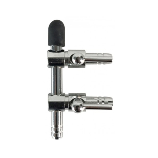 Aqua Nova NV-S2 Metall-Luftventil mit zwei Ausgängen zur Regulierung und Verteilung der Luftmenge bei der Aquarienbelüftung. Praktisches Zubehör für Luftpumpen, Ausströmersteine und luftbetriebene Filter im Aquarium.