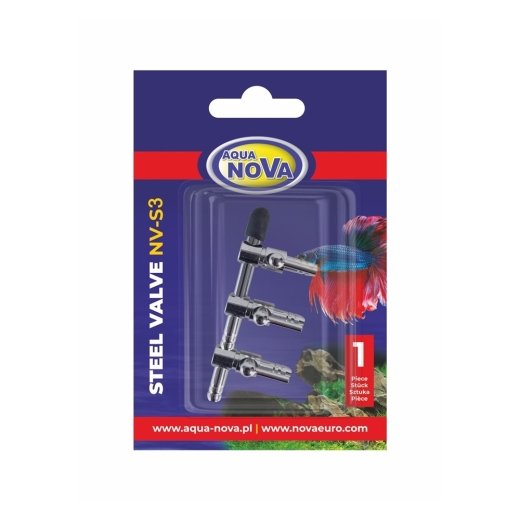 Aqua Nova NV-S3 Metall-Luftventil mit 3 Ausgängen – regulierbar