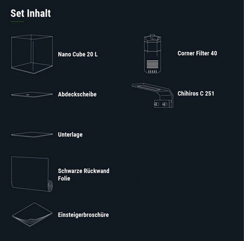 Dennerle Nano Cube Basic Set 20 Liter Aquarium Komplettset
