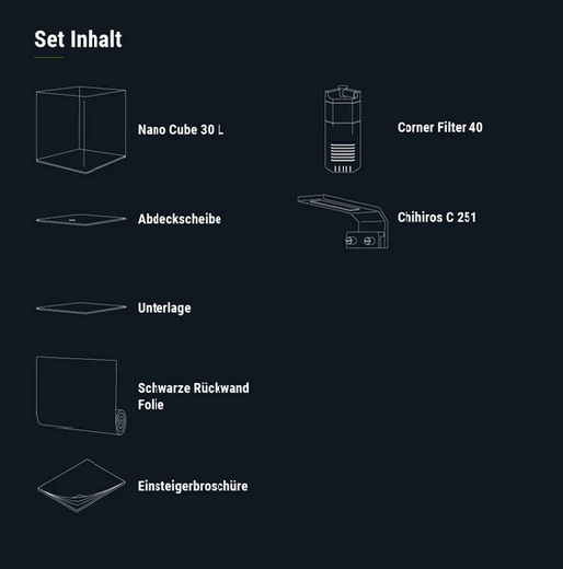 Dennerle Nano Cube Basic Set 30 Liter Aquarium Komplettset