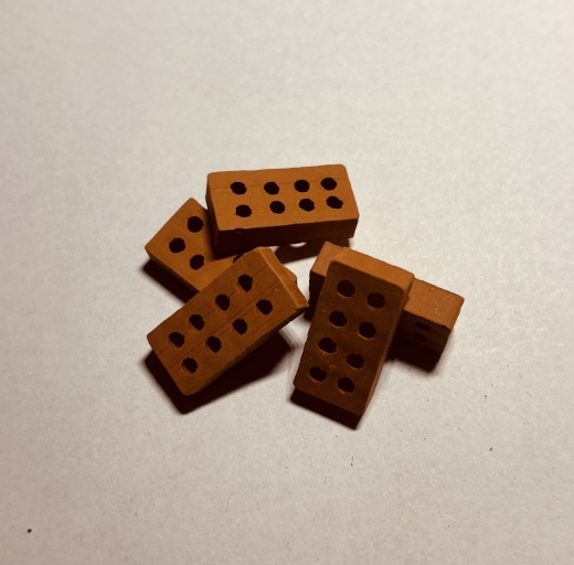 Mini Ziegelsteine zum Einstecken und Aufbinden von Pflanzen und Moosen (2 cm x 1 cm x 0,5 cm)